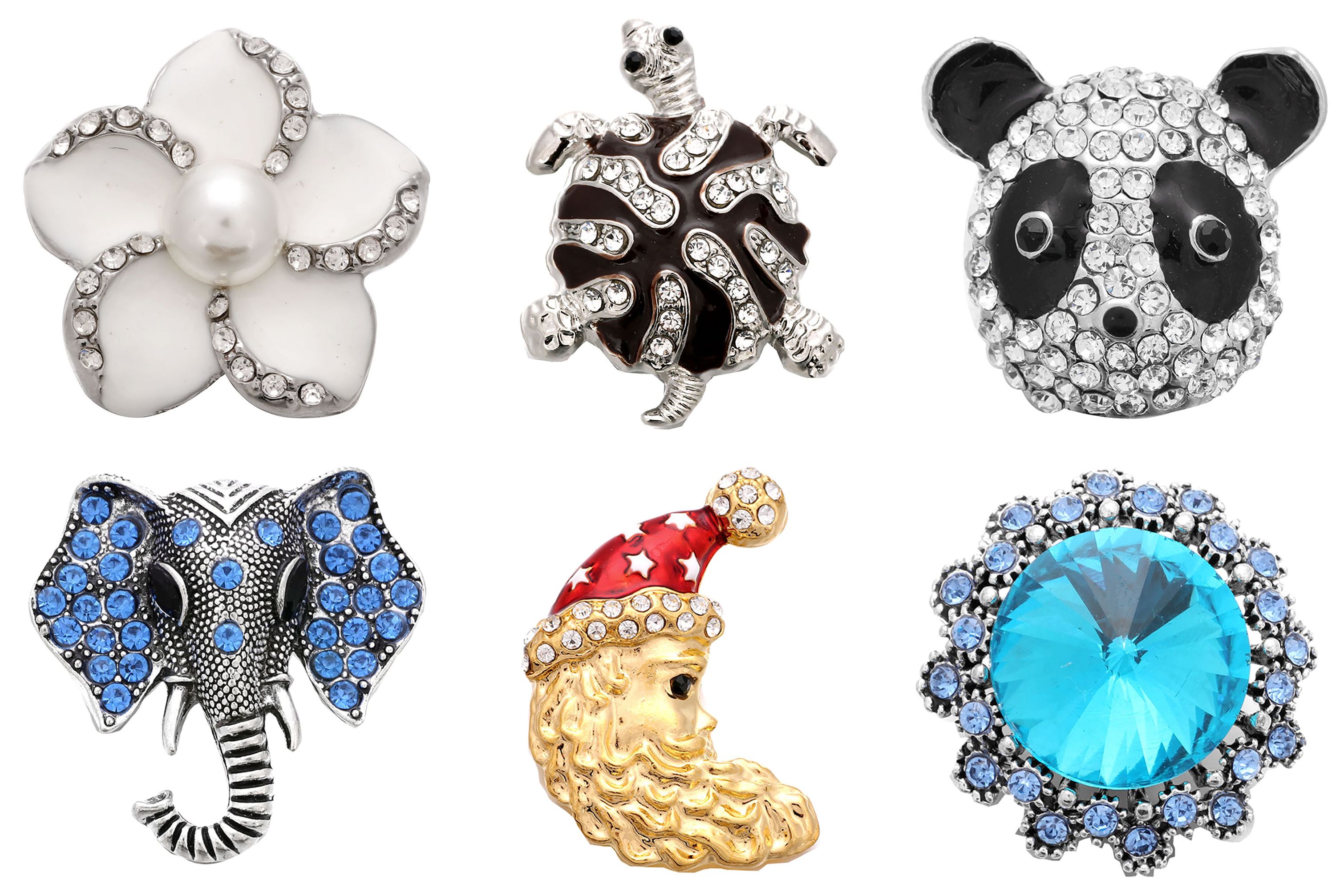 6 pièces/lot gros bouton pression bijoux mixte métal 18mm bouton pression strass pour 20mm 18mm bouton pression Bracelet bijoux: 7