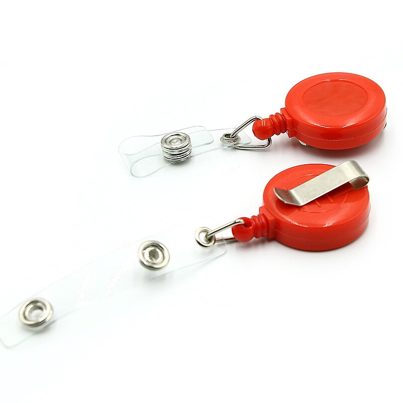 Retractable Pull Badge ID Department Brand Name Badge Holder Scroll Key Ring Chain Clip School Student Office