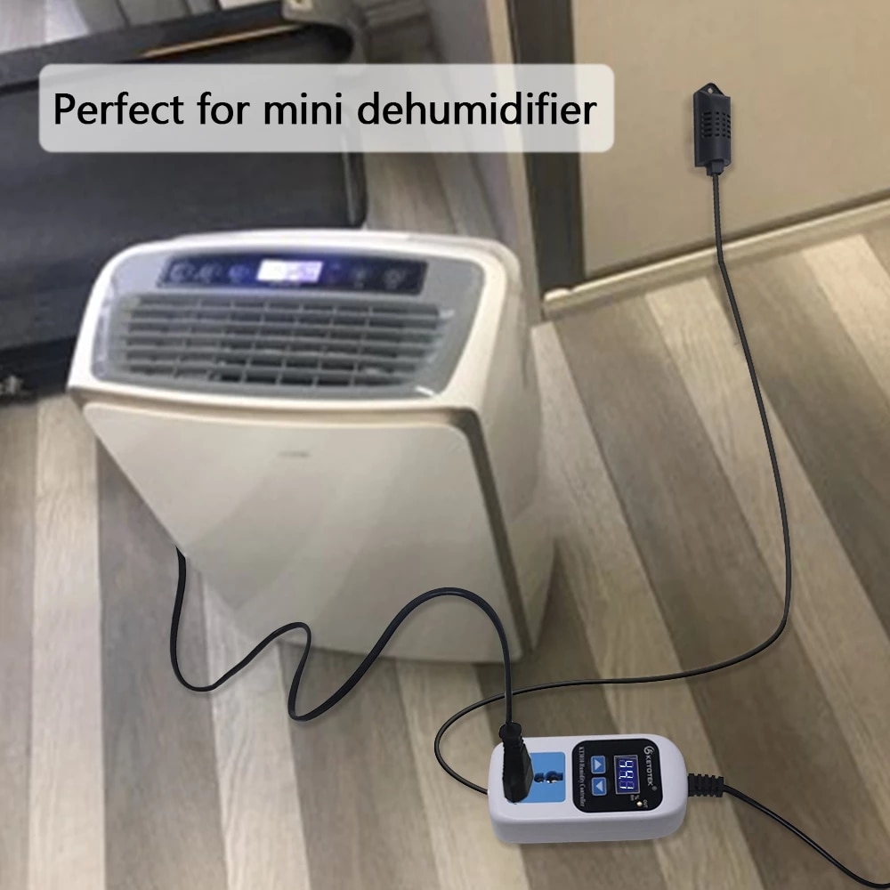 KT3010 0~99%RH Digital Humidity Controller 220V Humidity Control Switch Hygrostat Hygrometer With EU/US/ Plug Humidity Sensor