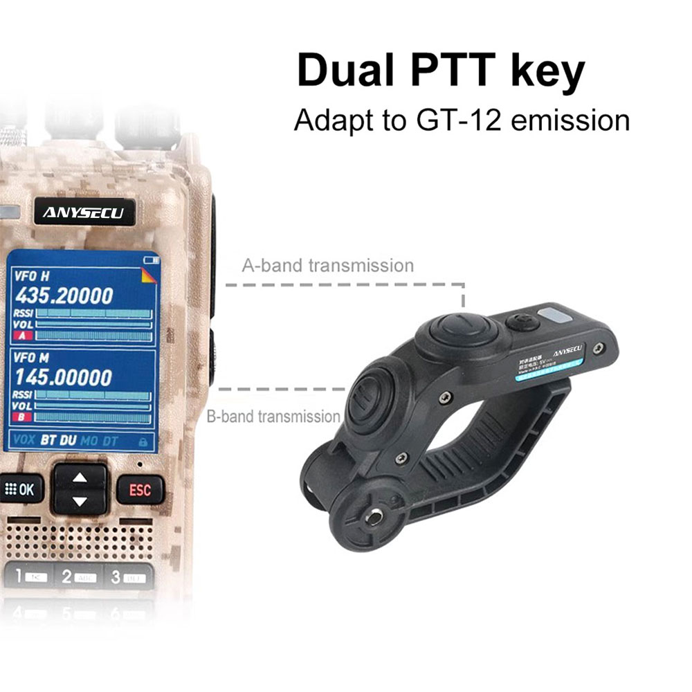 Anysecu NEUE BT-PTT Adapter BT-X1/X2 kabellos-kompatibel PTT Headset PTT Für Y15 ZELLO Walkie Talkie GT12 Bluetooth PTT