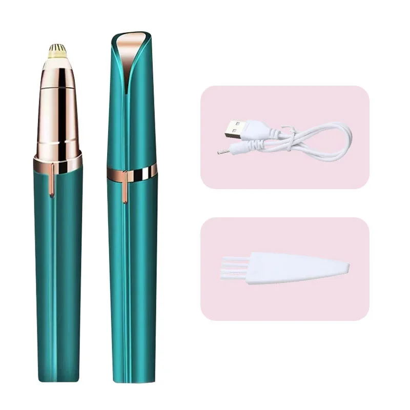Womens Elektrische Wenkbrauw Trimmer Eye Brow Shaper Potlood Gezicht Haar Remover Voor Vrouwen Automatische Wenkbrauw Scheerapparaten Zakmes: Geborsteld Slate