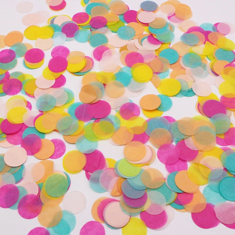 15 g/paczka okrągłe papierowe konfetti mieszane kolor koła kropki tkanki na jasne balony wydarzenie Baby Shower ślubne dekoracje na przyjęcie urodzinowe: Fiesta fun