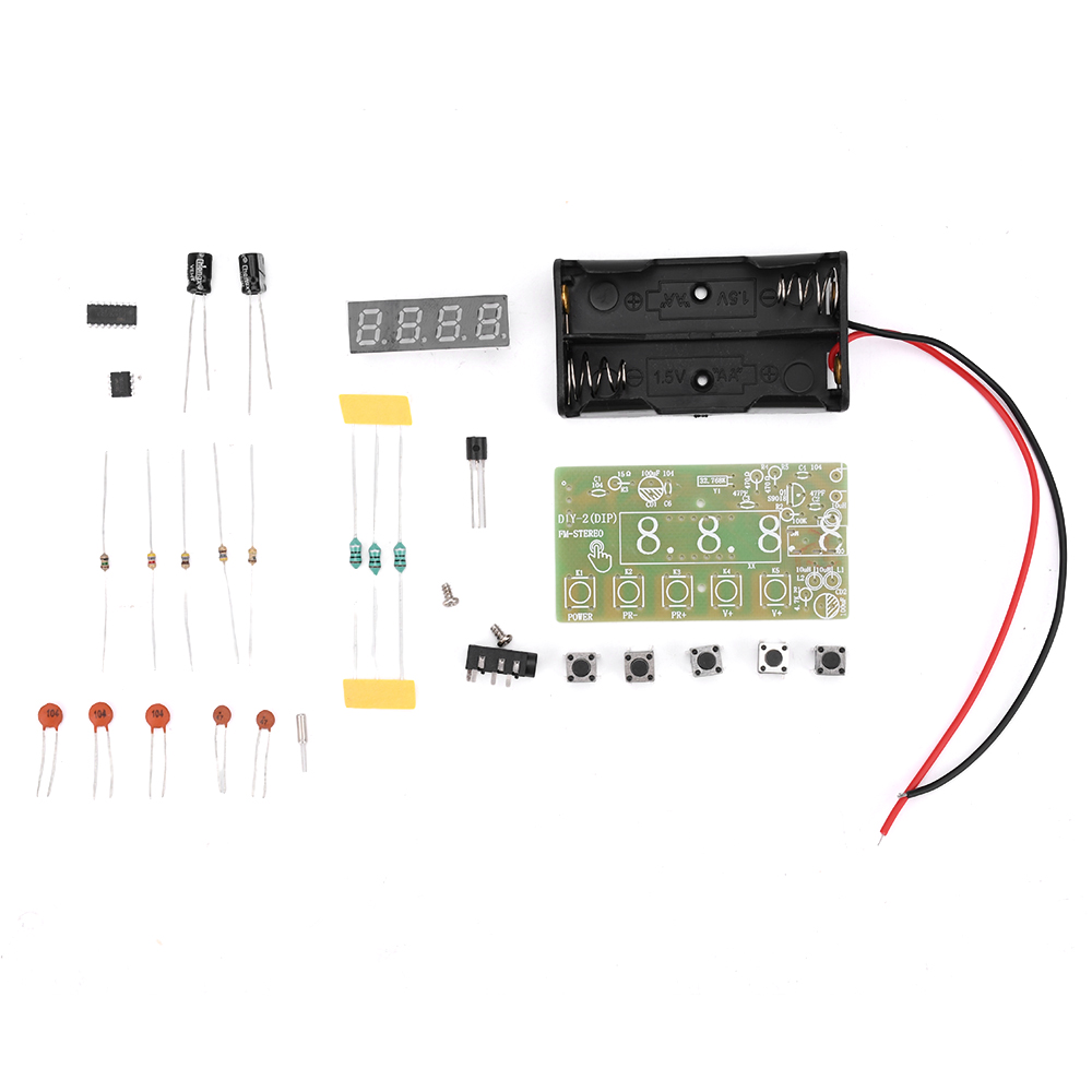 87-108 MHz AM/FM Onda Media FM Due Bande Stereo Digitale Tuning Macchina Cuffia Modulo Radio Kit Produzione Fai Da Te Prodotto Didattico: Black