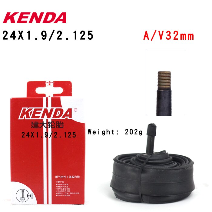 Kenda Fiets Binnenband 22Inch 24*1-3/8 1.25 1.5 1.75 1.9 2.125 S/v F/V Fietsen Mountainbike Tube Banden: 24 X1.9-2.125 AV32mm