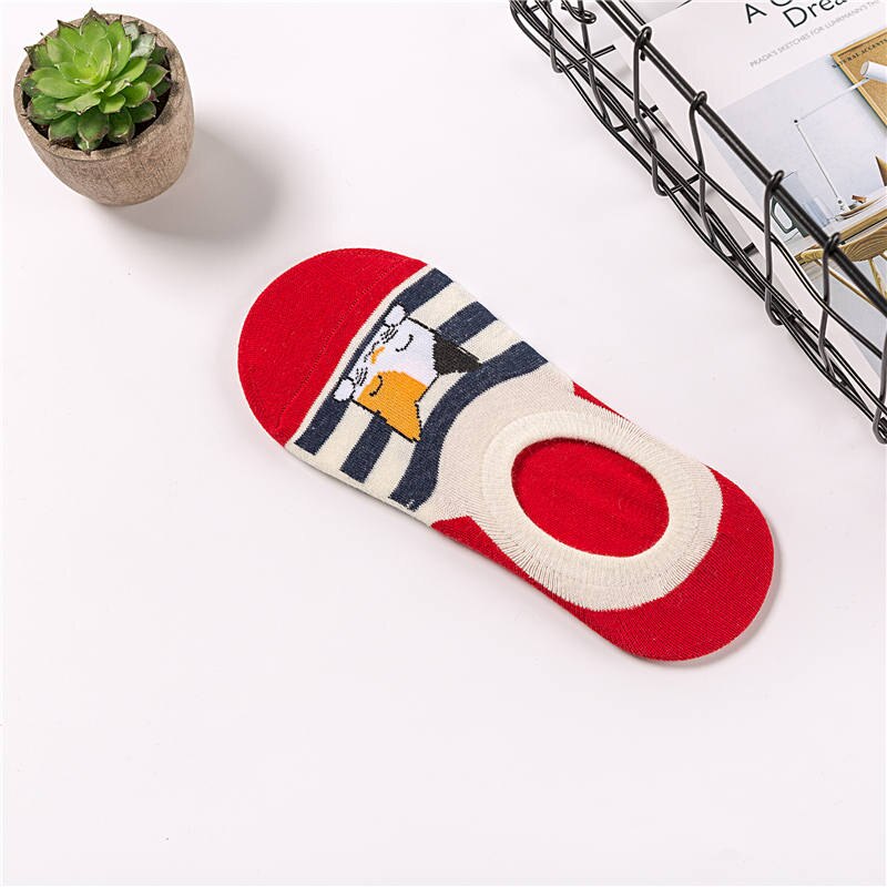 Summer Soft Socks Cartoon CAT comfortable cotton bamboo fiber girl women&#39;s socks ankle sock female candy color hosier 1pair=2pcs: Red2