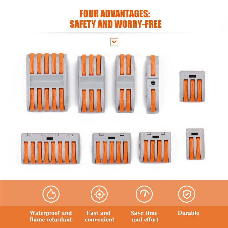 75pcs Electrical Wire Connector Terminals Universal Fast Terminal Household For Connection Wire Lamp Wiring Terminal Connection
