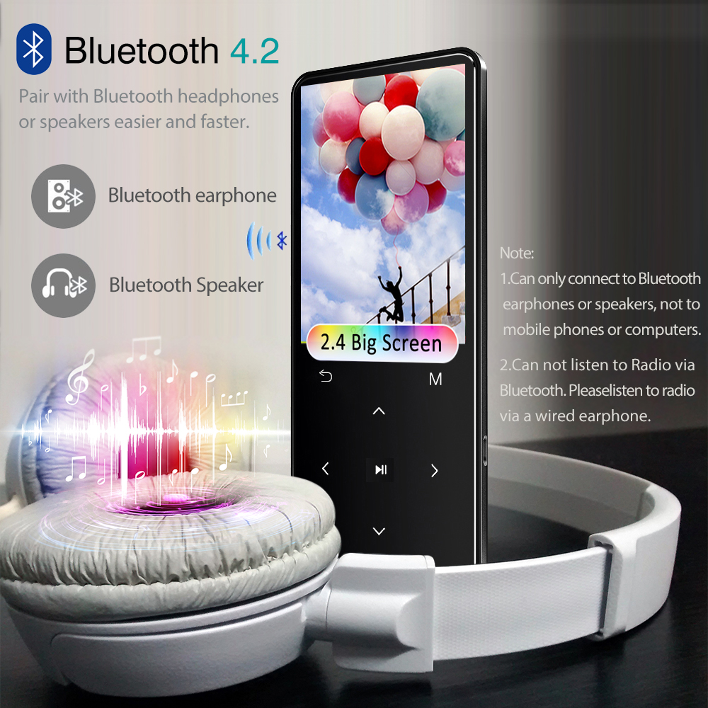 ICEICE MP3 MP4 Player Bluetooth with Earphone touch screen 8GB 40GB E-book reading FM Radio Video MP 4 MP-4 4GB 8GB 32GB Walkman