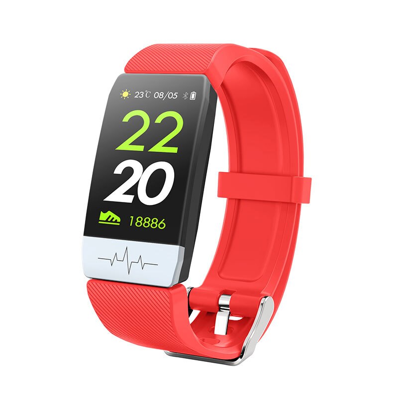 Smart band High-end Fitness Tracker ECG PPG Blood Pressure Waterproof Heart Rate Monitor Smart Weather Forecast Smart Bracelet: Red