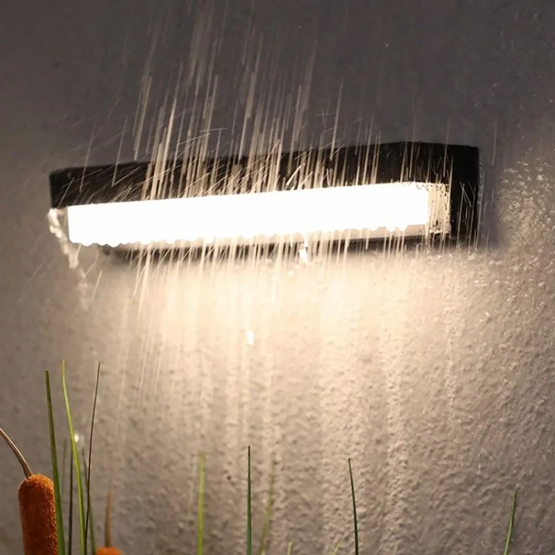 YUEEU Wandleuchte Aussen 100cm/30w Ip65 Wasserdicht Lange LED Wandlamp Schwarz Außen Lamp für