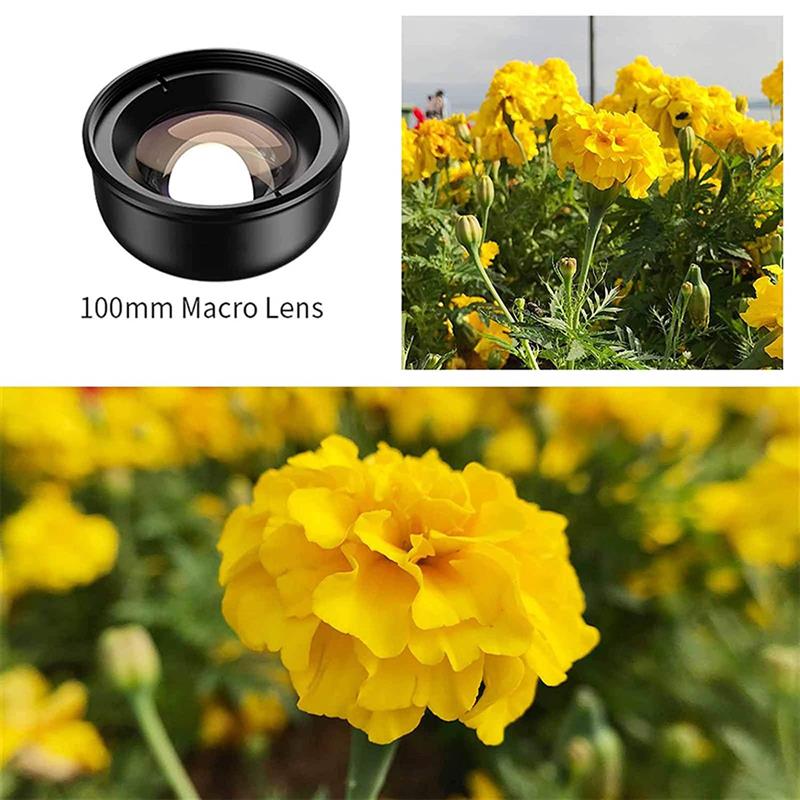 APEXEL 100mm Super Macro Mobile Phone Camera Lens 4K HD Camcorder Zoom Lenses for iPhone Samsung Smartphone