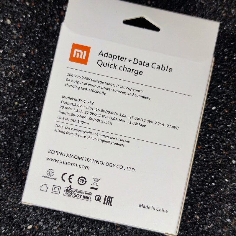 For Xiaomi Mi 33W EU Turbo Fast Charging Adapter 5A Quick Charger Type C Cable For MI 11 11T 10 10T Pro Poco X3 NFC F3 M3 X3 Pro: EU add Cable a Set