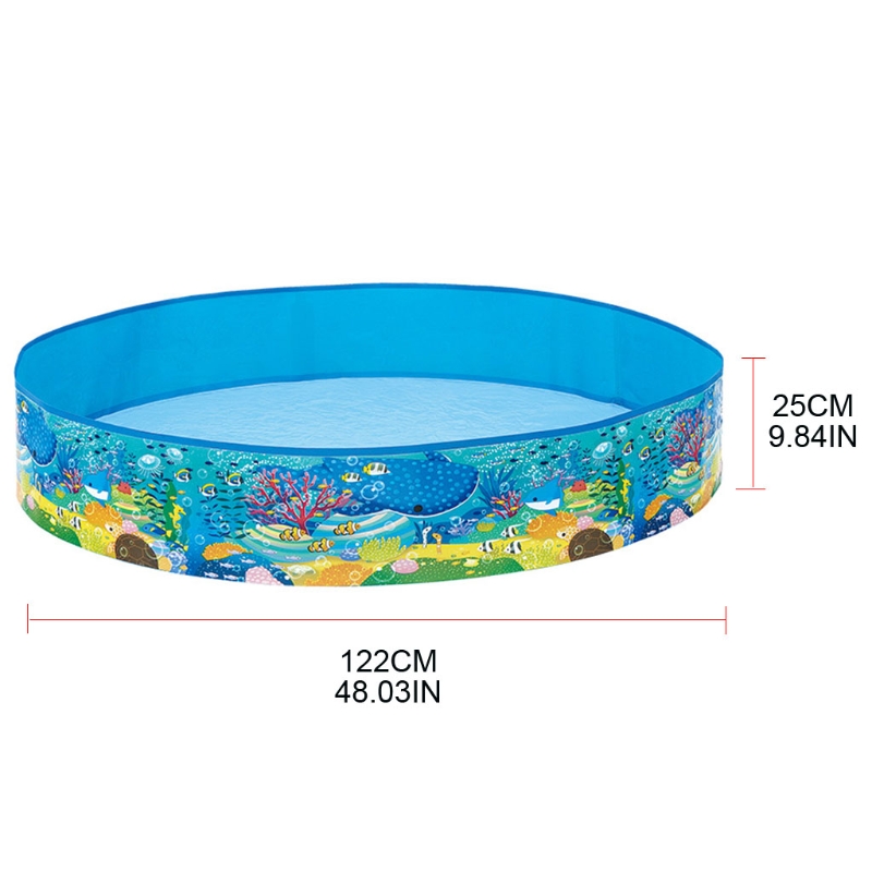 122cm/48inch Kid’s Paddling Pool Garden Water Pad Folding Circle Swimming Pool Kids&#39; Party Favor Sets Outdoor Games H055