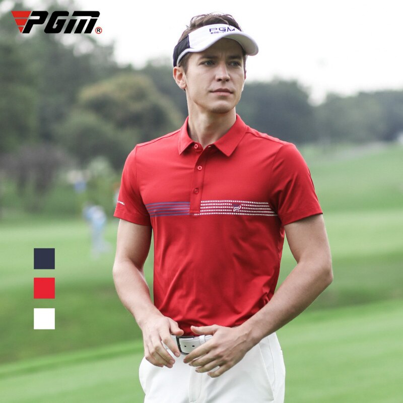 PGM Golf – T-shirt à manches courtes pour hommes, vêtements d'été en tissu respirant à séchage rapide, Yf241