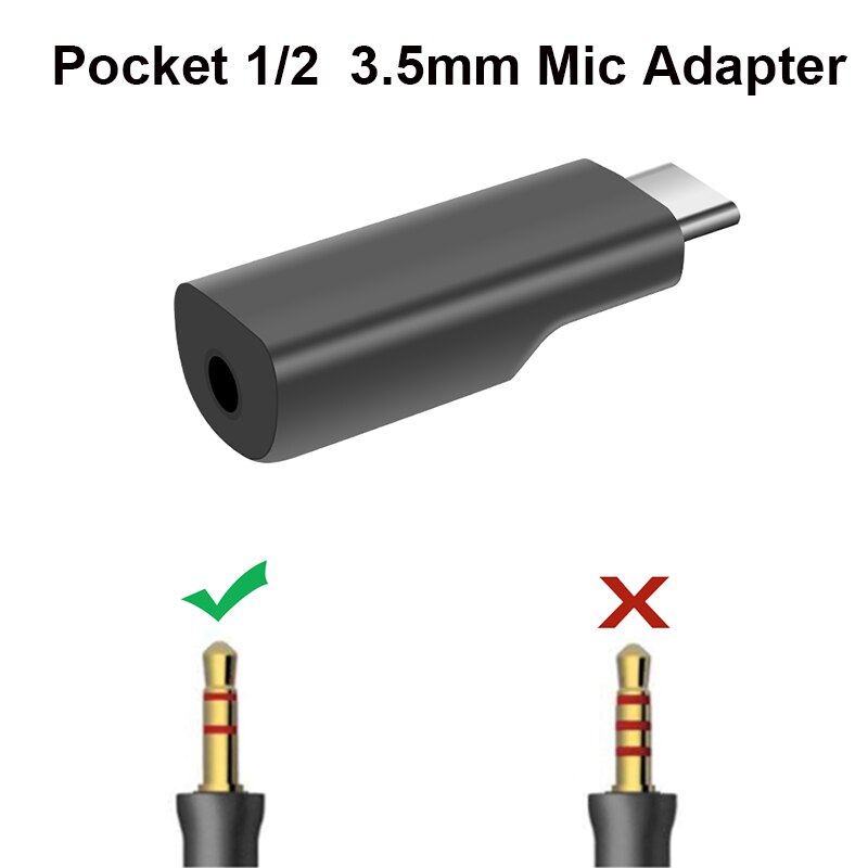 Adaptateur Micro USB pour Smartphone DJI Osmo Pocket 2 IOS, Interface de connecteur de données de téléphone, accessoires de caméra à cardan portable: 3.5mm Mic Adapter