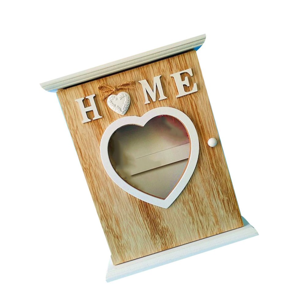 1pc Key Box European Style Wall Mounted Wooden Key Case Key Holder Hanging Hook Jewelry Organizer for Home