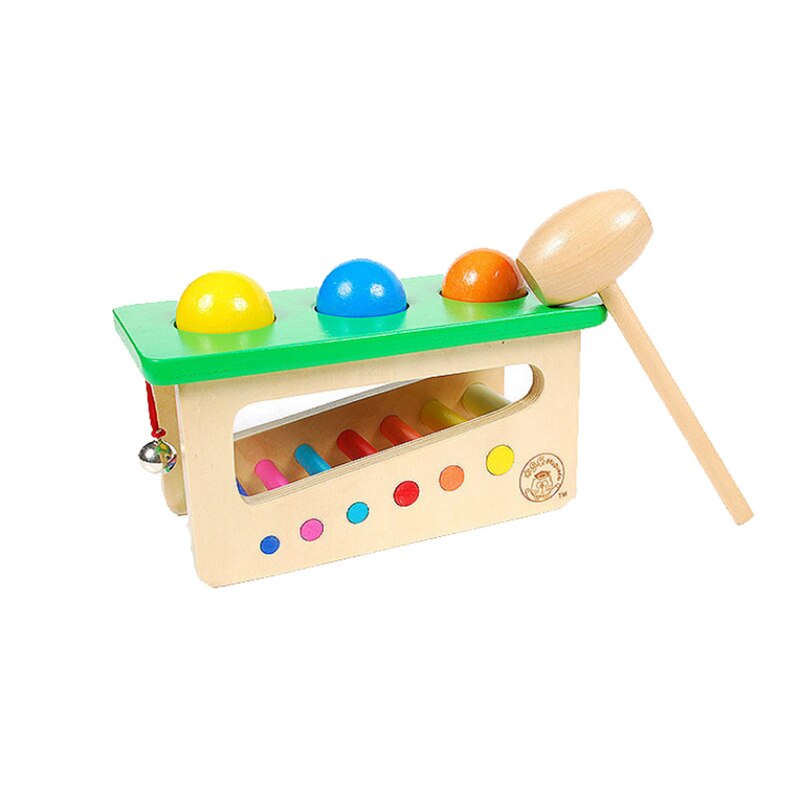 1pc couleur cloche frapper balle frapper plate-forme bébé Puzzle en bois jouet donne aux enfants le meilleur d'éveil