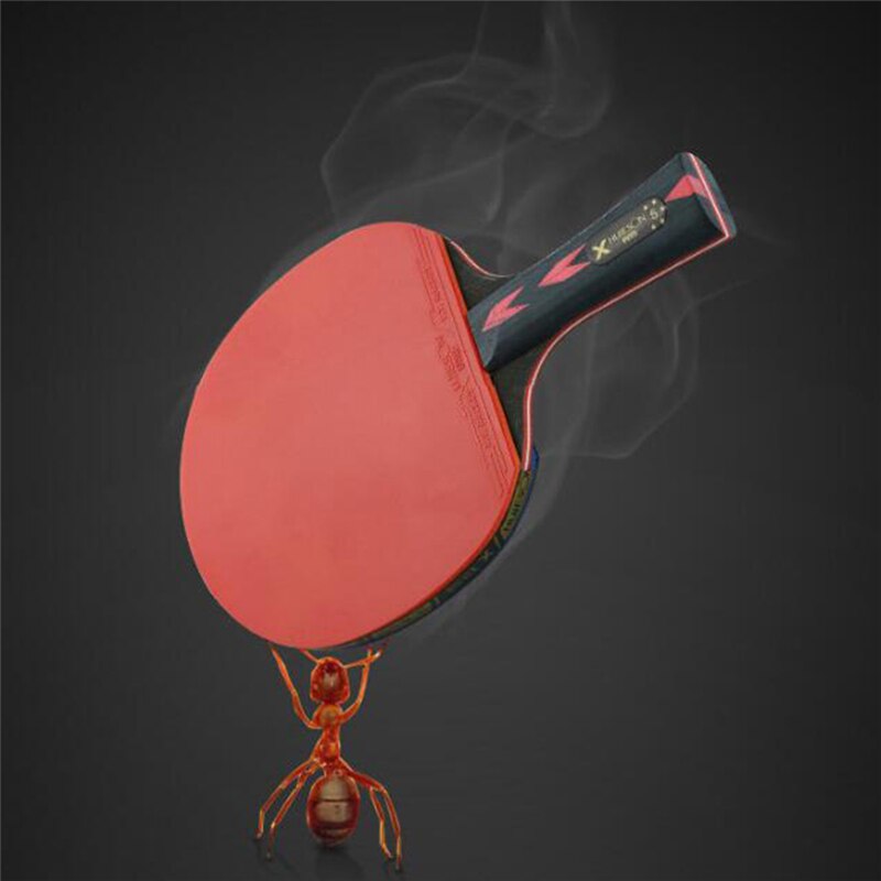 2Pcs Upgraded Carbon Table Tennis Racket Set Super Powerful Ping Pong Racket Bat for Adult Club Training