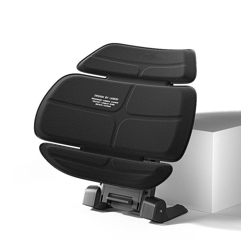 Lumbar Support Back Cushion Pillow for Chair, Memory Foam Backrest for Car Seat, Adjustable Height &amp; Angle, Back Pain Relief: black