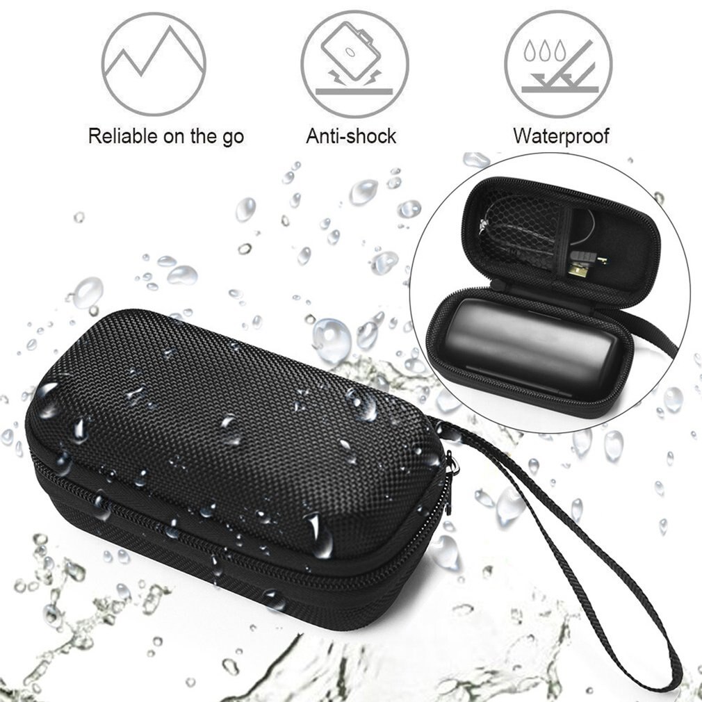 Headphone Case Bag Portable Earphone Earbuds Hard Box Storage for Memory Card USB Cable Organizer Mini Earphone Bag EVA Black