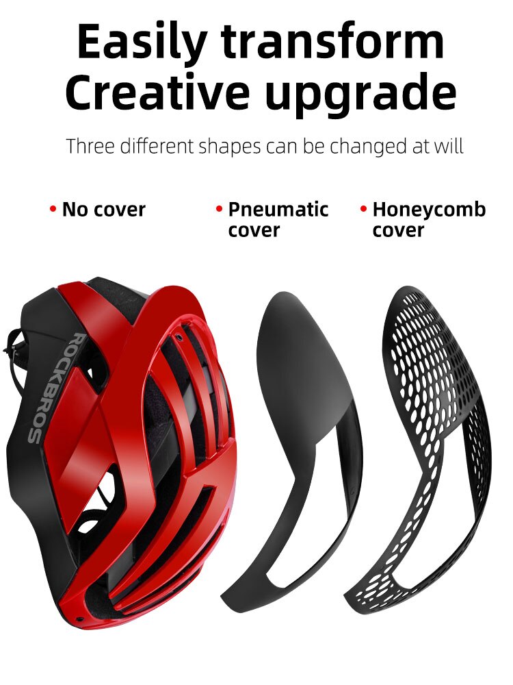 ROCKBROS 3 in 1 Cycling Bike Bicycle Helmet EPS Reflective MTB Road Bicycle Men Safety Light Helmet Integrally-Molded Pneumatic