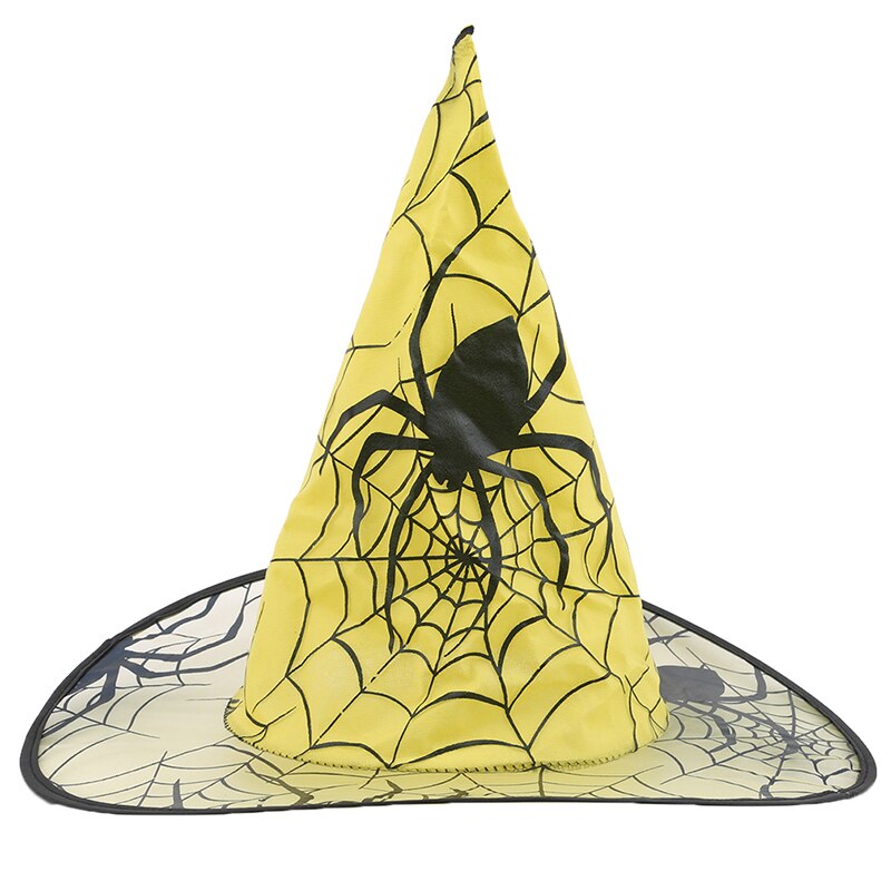 Voksne kvinner dame gasbind heks lue cosplay hekse hatter capser kostyme tilbehør fest maskerade rekvisitter halloween jul: Gul