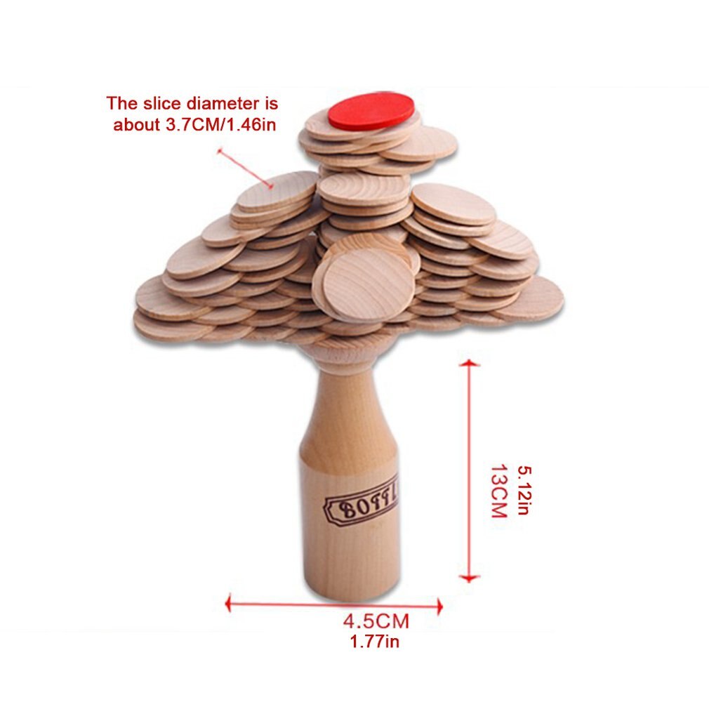 Wooden Bottle Stacking Challenge Balance Training Adult Children'S Educational Toy Bottle Stacking Entertainment Game Kids' toy