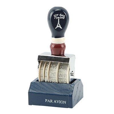 Wooden handle date DIY stamp DIY wooden rubber stamps for scrapbooking stationery standard stamp: 01 Blue