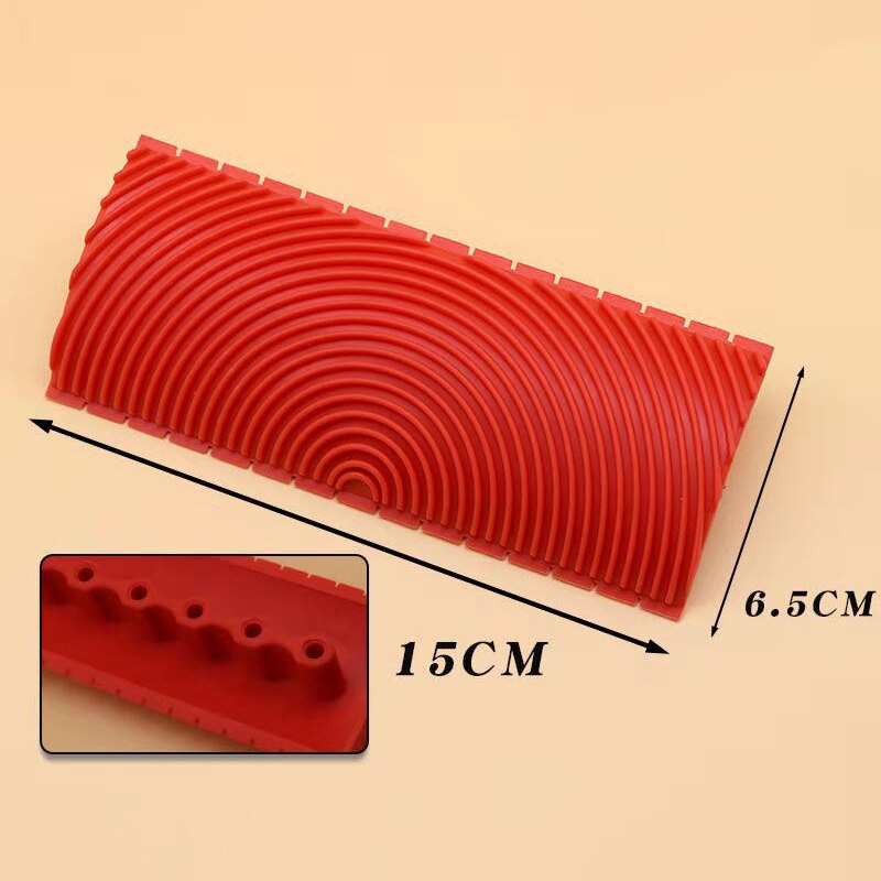 Ferramenta de pintura de parede em borracha, conjunto de ferramentas para decoração de parede doméstica diy, vermelho 2 em 1, ferramenta de granulação de madeira ud88