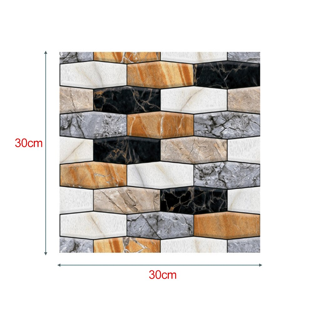 12''×12'' Peel and Stick Wallpaper Self Adhesive Removable Contact Paper On Kitchen Bathroom 3D Wall Sticker Wallpaper Tiles