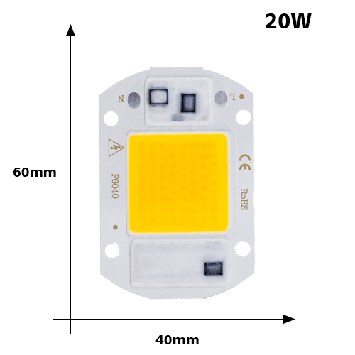 Cob Led Chip Licht 220V 10W 50W 20W 30W 3-9W Rechthoekige Chip lamp Voor Spotlight Geen Behoefte Driver Diy Led Schijnwerper Lamp Y27 Y32: COB 20W / Cold white