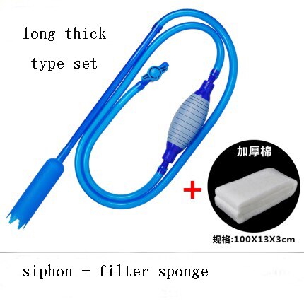 Fish tank aquarium siphon sponge filter with water valve aquarium cleaner 1pc
