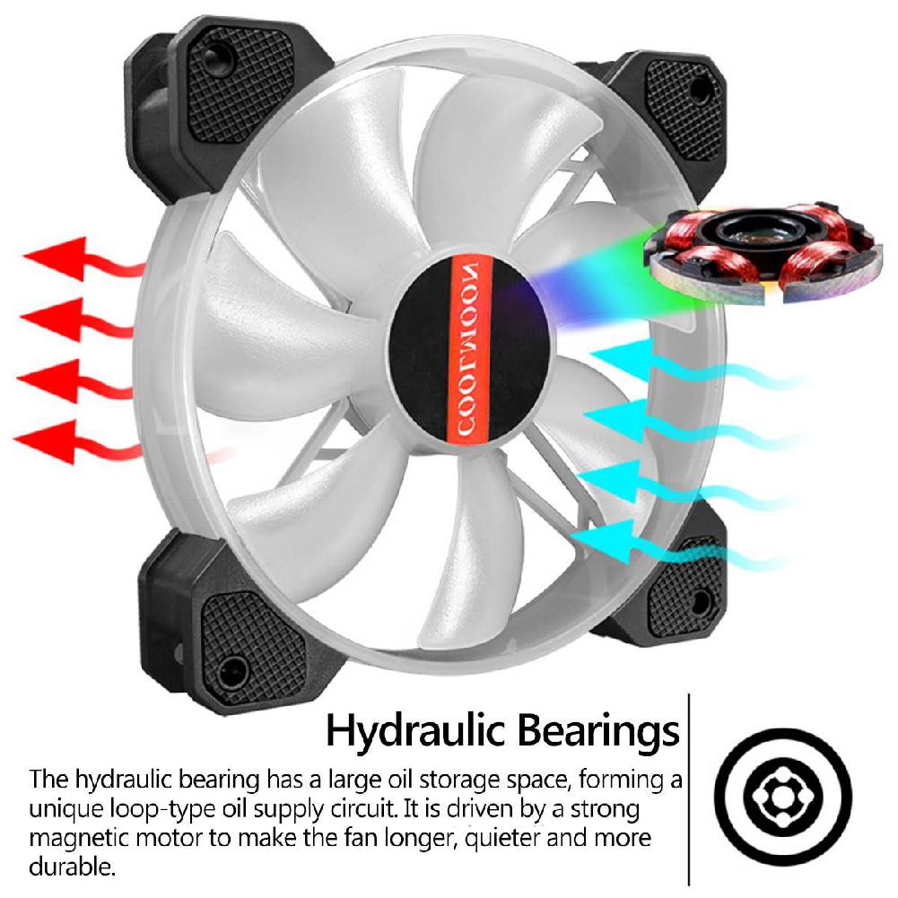 Adjustable Computer Cooling Fan Quiet 120mm RGB Fan PC Case Fan Cooler RGB Cooler Fans for Computer Cooler with Controller