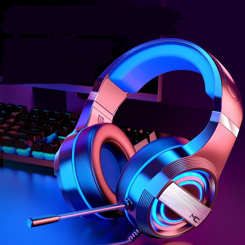 1 Pcs Wired Headphones Gaming Headset Headphones 7.1 Surround Sound Stereo Earphones USB Microphone LED Light For PC Gamer