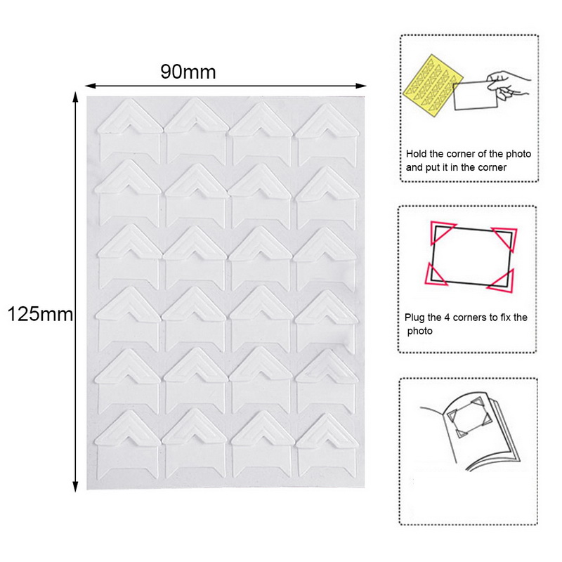 Foto álbum Scrapbook foto esquina protectores Vintage DIY pegatina hecha a mano Decoración Para Scrapbooking Marco de álbumes Decoración: white