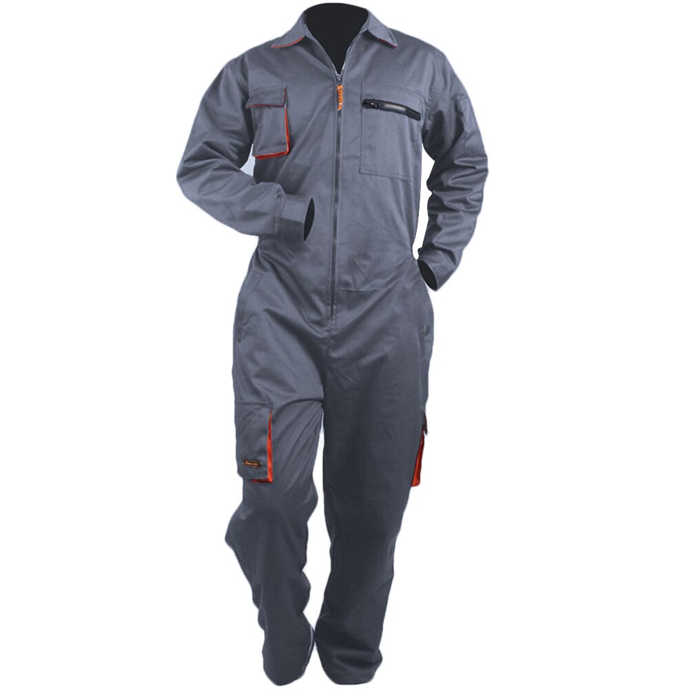 Plus size mænd arbejdsoveralls mandlige arbejdstøj uniformer tooling overalls arbejder reparatør strop jumpsuits sikkerhedsdragt  d30: Grå / 175