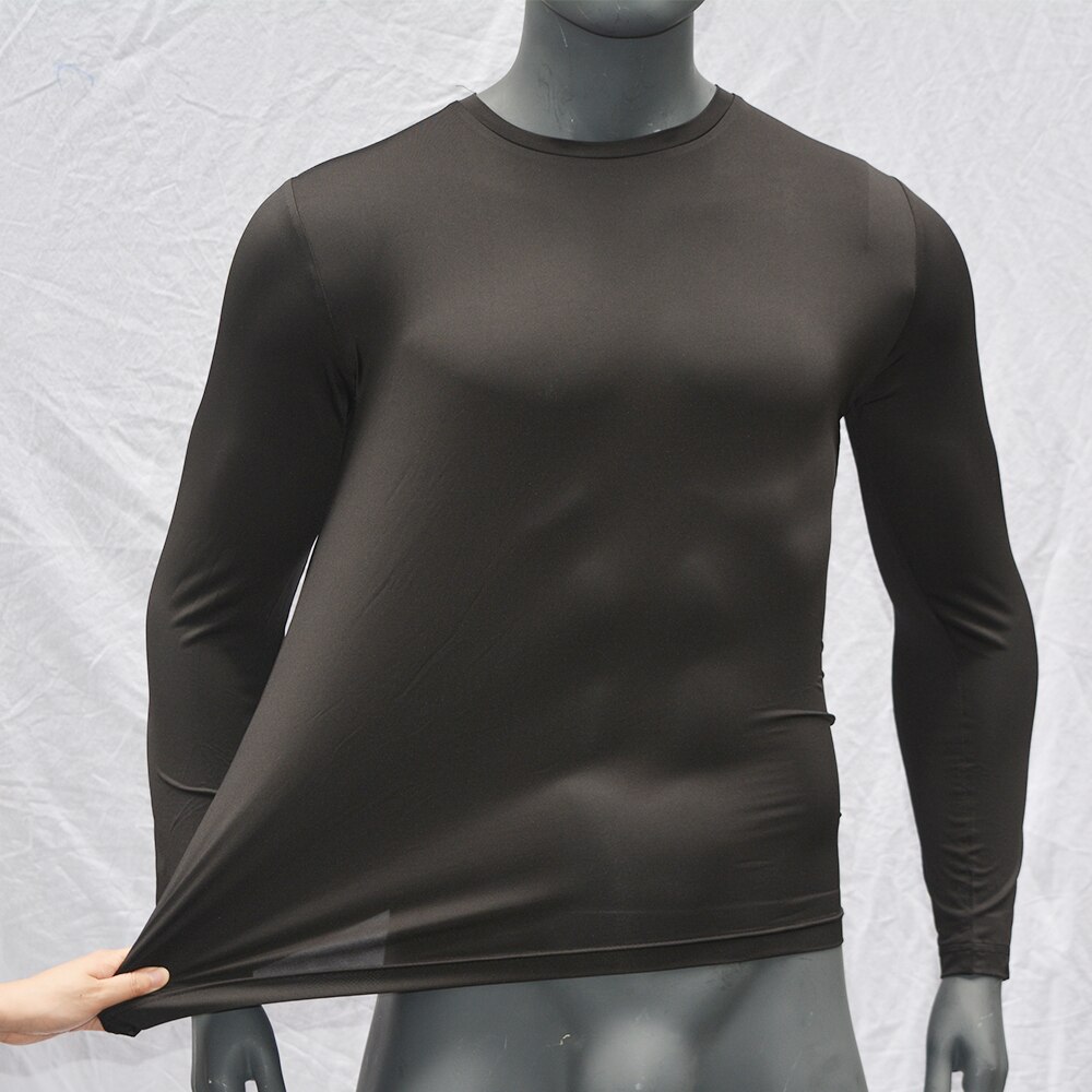 Langærmet herre upf 50 surfskjorte rashguard dry-fit surfing rash guard top svømning dykke t-shirt sort strandtøj