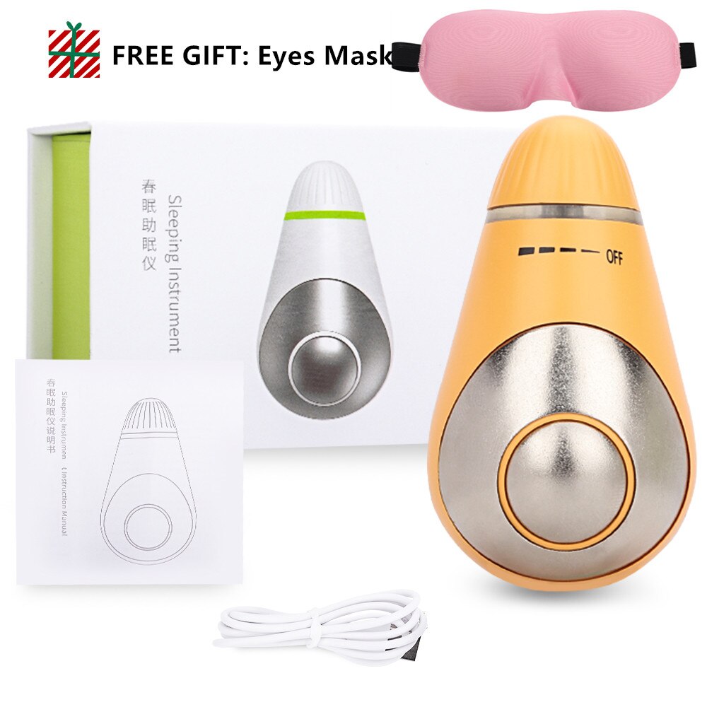 Microcurrent Sleep Aid Device Sleep Holding Sleep Aid Instrument Hypnosis Instrument Pressure Relief Relax Massager USB Charging: Yellow