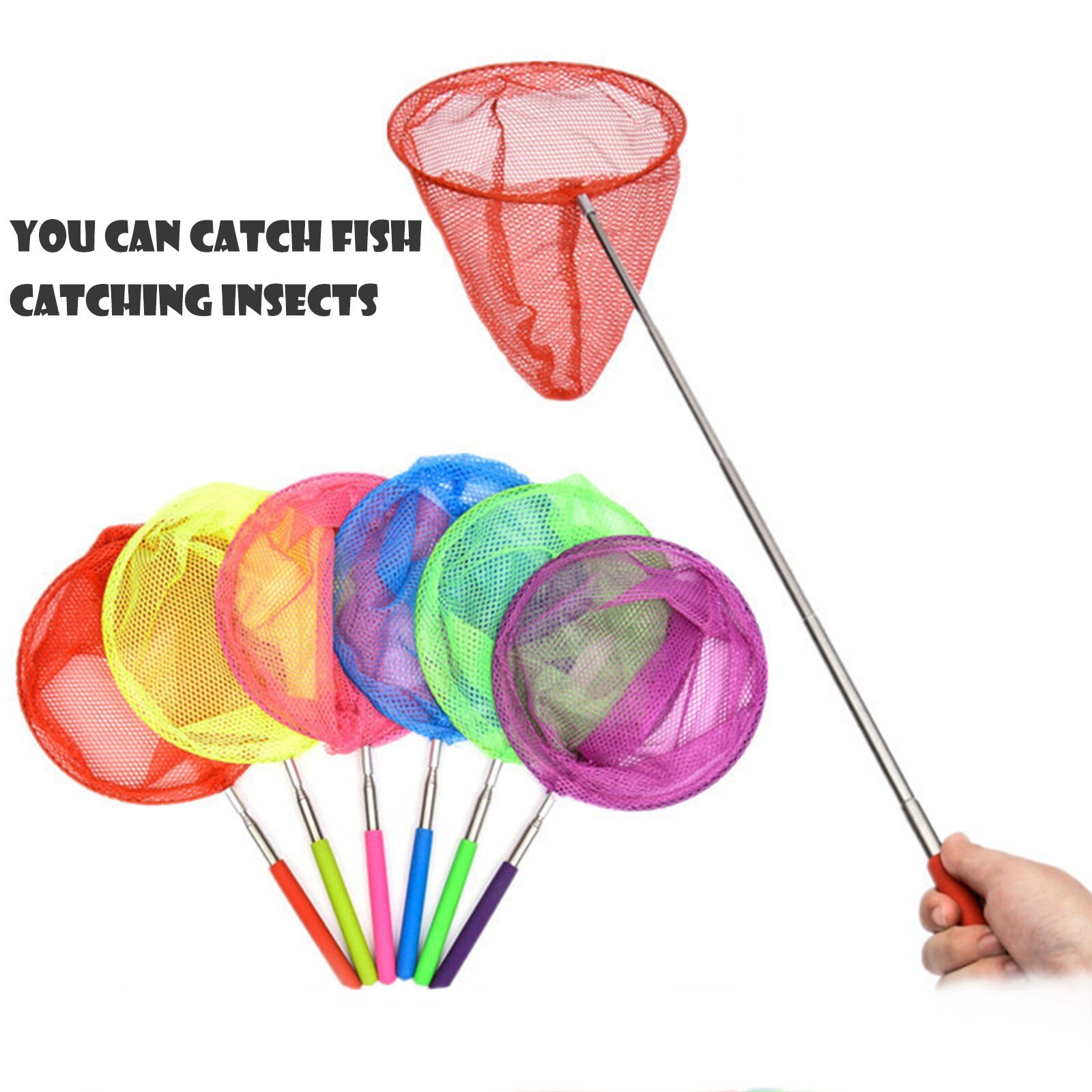 Retractable Children's Fishing Net And Insect Net Folding Bucket Retractable Multi-purpose Thicken Fishing Car-washing Gadget