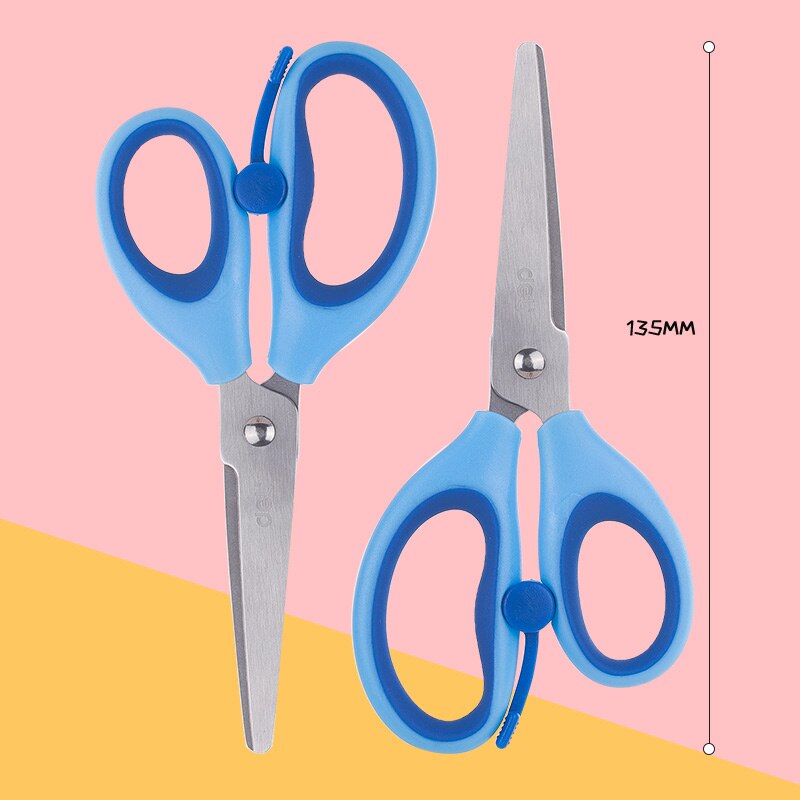 2 PCS Student Scissors Mini Safety Round Head Plastic Scissors Safety Kids Paper Cutting Small Scissors Baby Manual Art Scissors: 6077Set meal 7