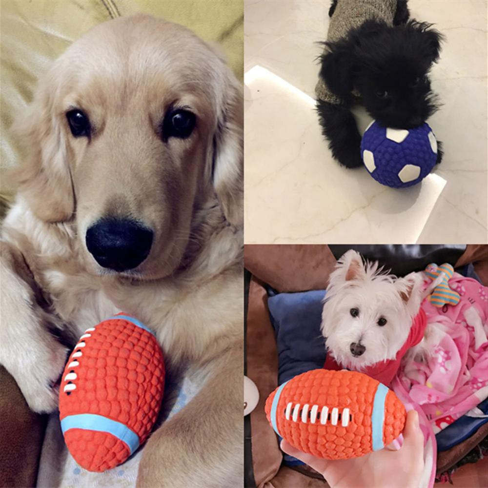 Leksaker för små stora hundar chihuahua golden retriever naturlig latex hundbollar anti bite interaktiv hund tugga leksak husdjur squeak leksaker