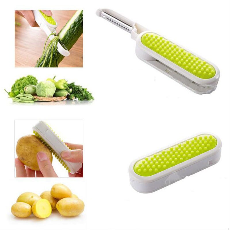 Meltset 1 st Gevouwen Fruit Dunschiller multifunctionele Groente Rasp Rvs Aardappel Wortel Slicer Creatieve Keuken Gereedschap