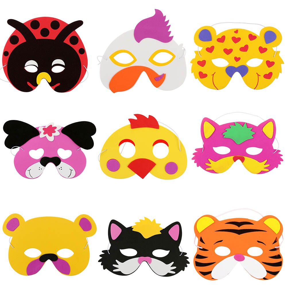 1pc søte eva skum dyr maske for barn bursdagsfest kostyme tilbehør dress up tilfeldig