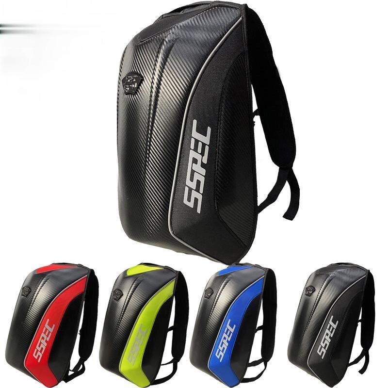 Mochila impermeable de fibra de carbono para motocicleta, bolso con carcasa dura, para turismo