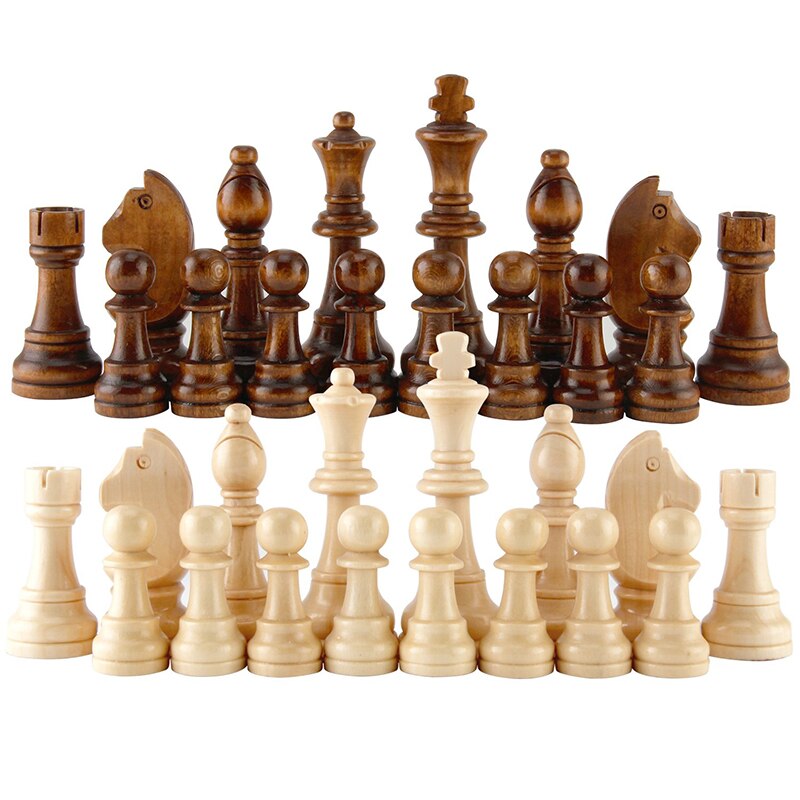55 & 70 & 77mm skakspil 32 middelalderlige skakbrikker i plastik, der er standard skakbrikker til kongehøjde til international konkurrence