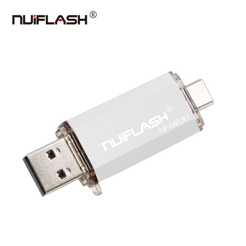 Nuiflash Type C 2.0 Usb Flash Drive Pendrive Tiny 4 Gb 8 Gb 16 Gb 32 Gb 64 Gb Pen drive U Stok 128gbU Disk Memory Stick Kleine: 128GB / silver
