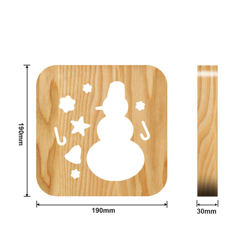 3D Wooden Lamp, LED Table Light USB Power Cartoon Nightlight Desk lamp Home Bedroom Decor Lamp, for Kids Adult: Gray