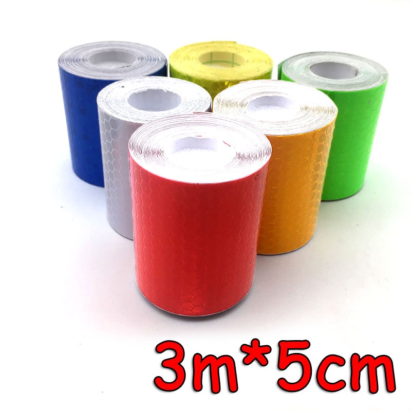 5Cm * 3M Veiligheid Mark Reflecterende Sticker Tape Reflecterende Tape Sticker Auto Vorm Zelfklevende Waarschuwing Tape reflecterende Film