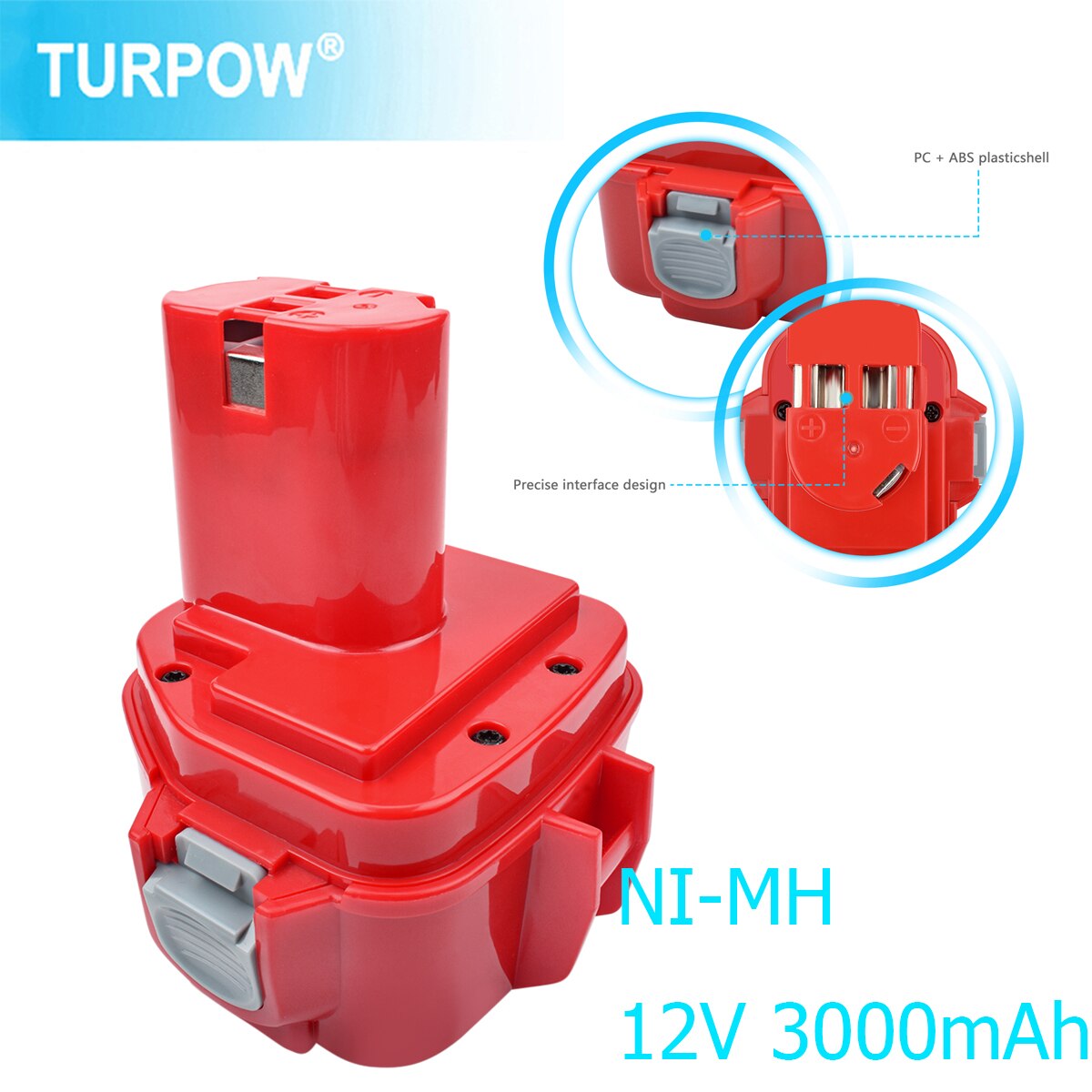 Turpow-batería recargable de 3000mAh para herramienta eléctrica Makita, pila de 12 V, PA12, 6270D, 6271D, 6227D, 6317D, 8270D, 4331D, L50