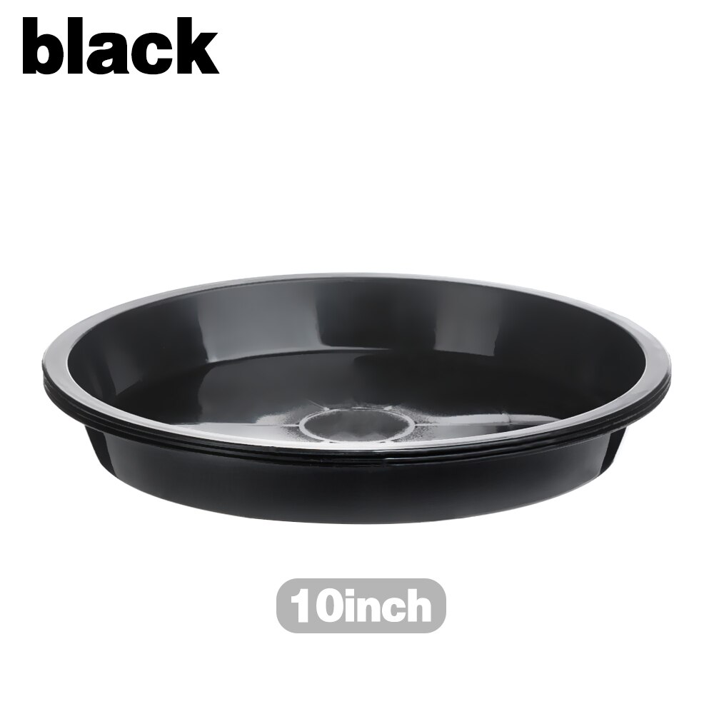 3Pcs Durable Kunststoff Pflanze Untertasse Heavy Duty Drip Trays Kunststoff Tray Untertassen Runde Blume Topf Indoor Outdoor Garten Zubehör: 10inch black
