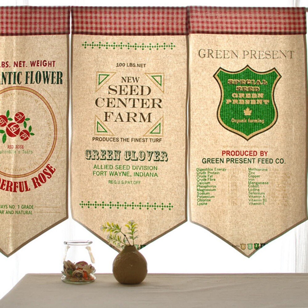 Demi-rideau Cuisine Style Rustique - 45 X 150 Cm - Coton Et Lin Avec Pompons - Dentelle Creuse - Lavage Main - 8